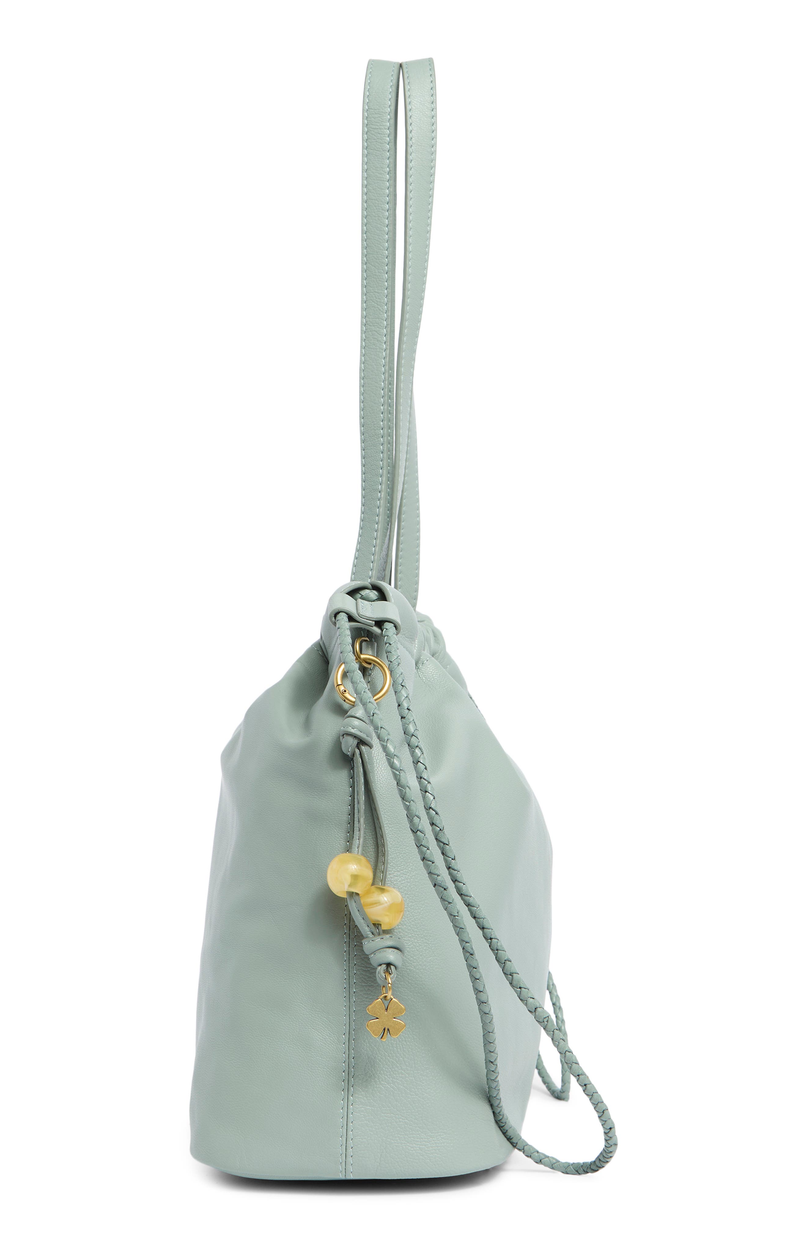 Tily Leather Bucket Tote Bag, Alternate, color, SAGE CRYSTAL GOAT DDM LE
