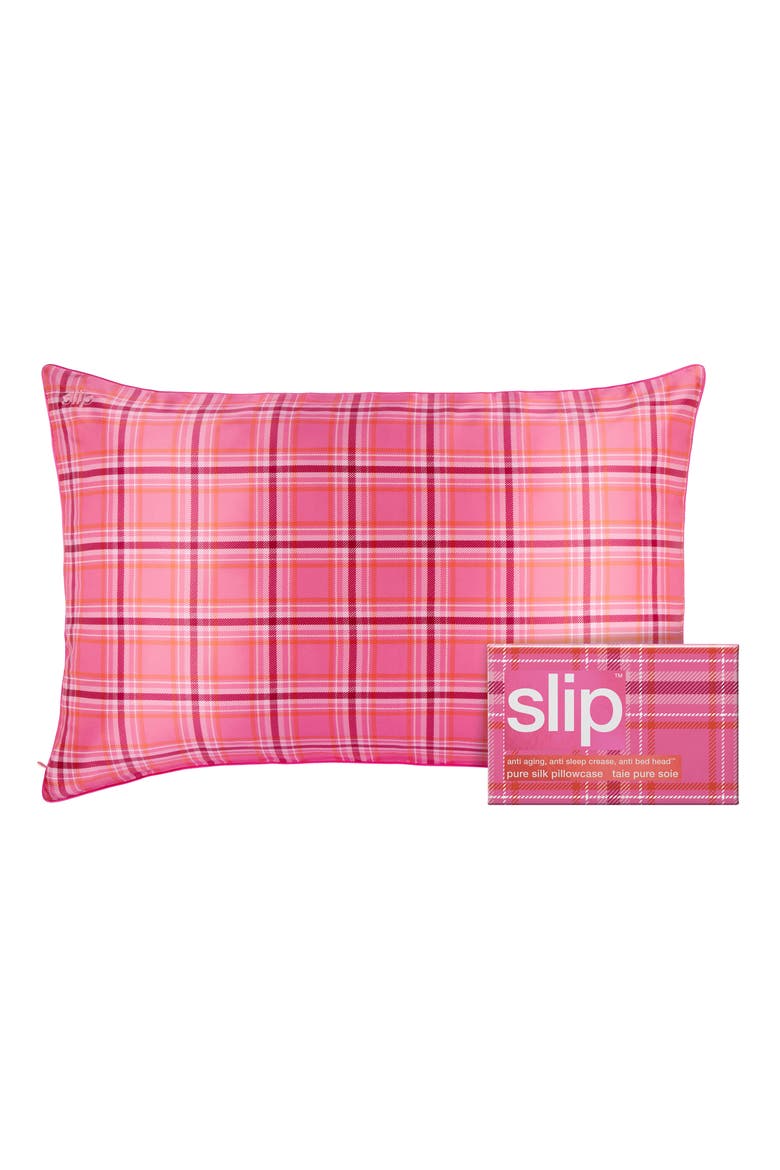 Pure Silk Queen Pillowcase, Main, color, HIGHLAND ROSE