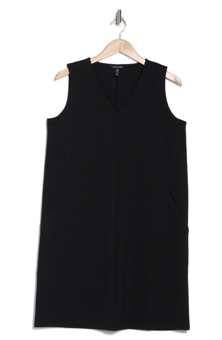 Eileen Fisher V-Neck Sleeveless Shift Dress, Alternate, color, 