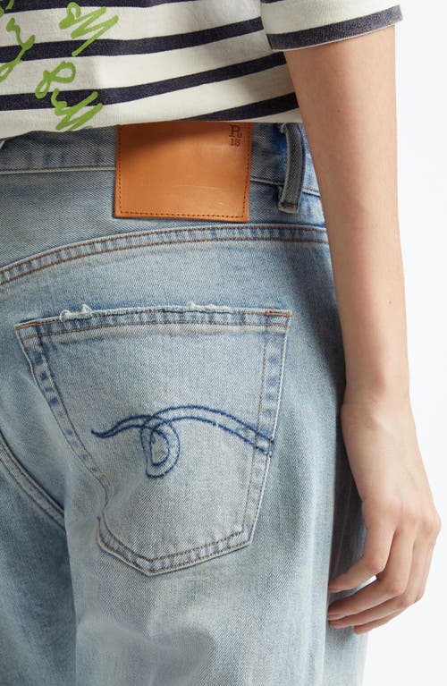 Shop R13 Cuffed X-boyfriend Jeans In Elroy Selvedge Blue
