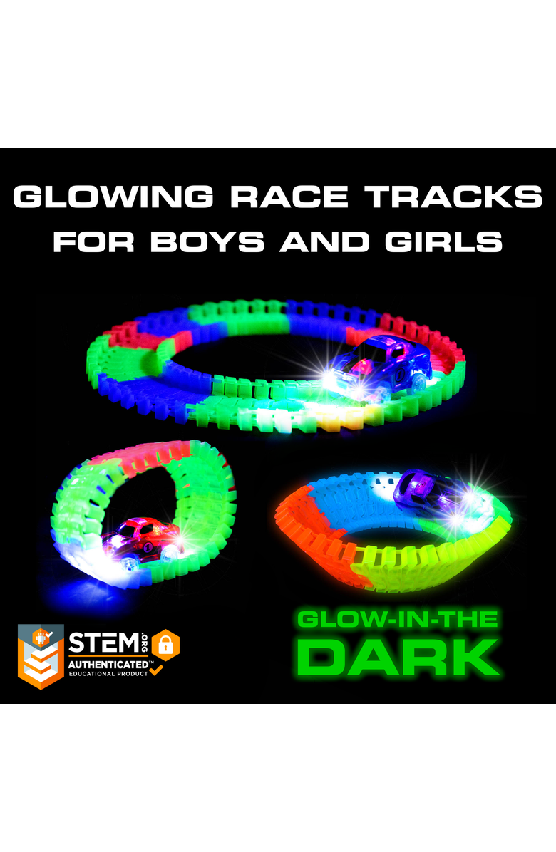 USA Toyz Large Glow Trax Race Tracks for Kids- 380pc, Alternate, color, Multi Color