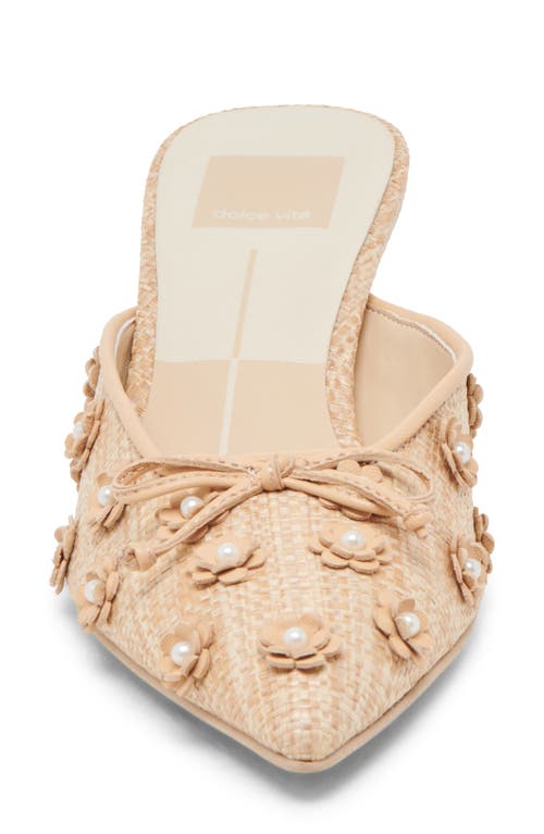 Dolce Vita Camilo Light Natural Raffia Kitten Heel Mule Pumps In Light Natural Raffia