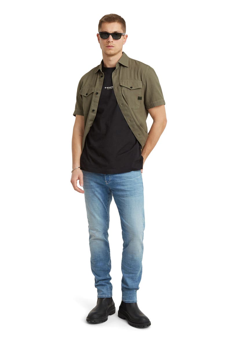 3301 Slim Fit Jeans, Alternate, color, LIGHT INDIGO AGED