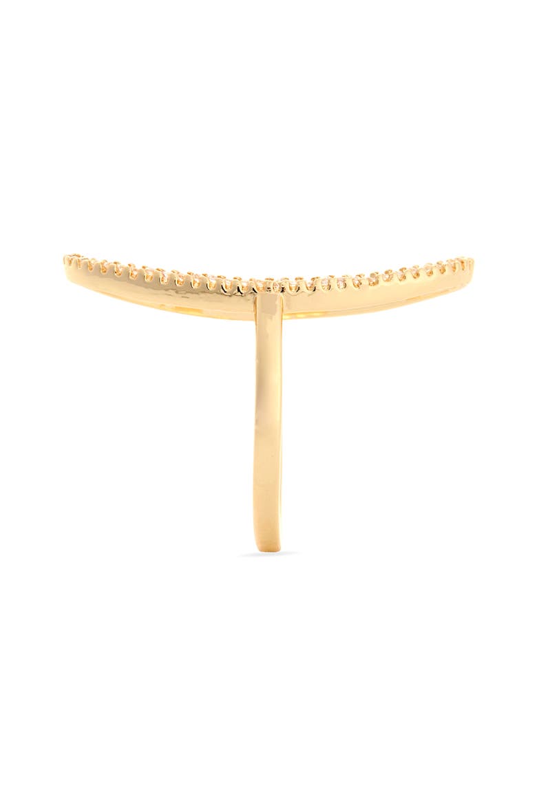 CZ Pavé Open Oval Ring, Alternate, color, CLEAR- GOLD