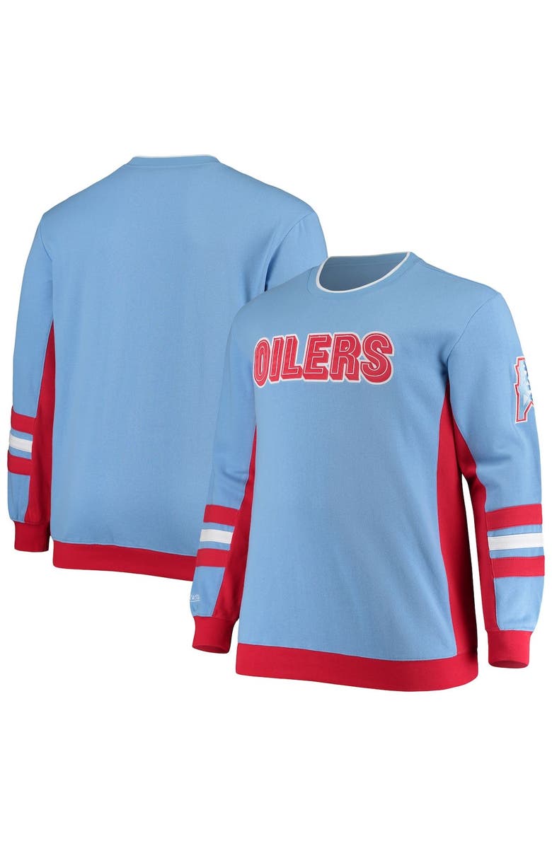 PROFILE Men's Light Blue Houston Oilers Big & Tall Throwback Hometown Champs Pullover Sweatshirt, Main, color, 