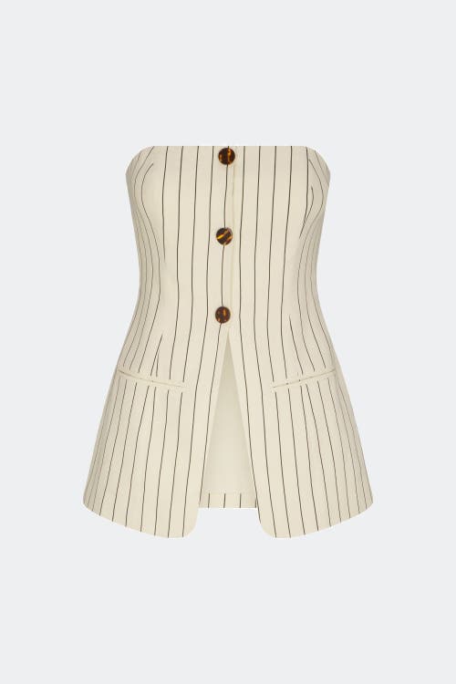Simonmiller Mori Strapless Linen Top In Neutral