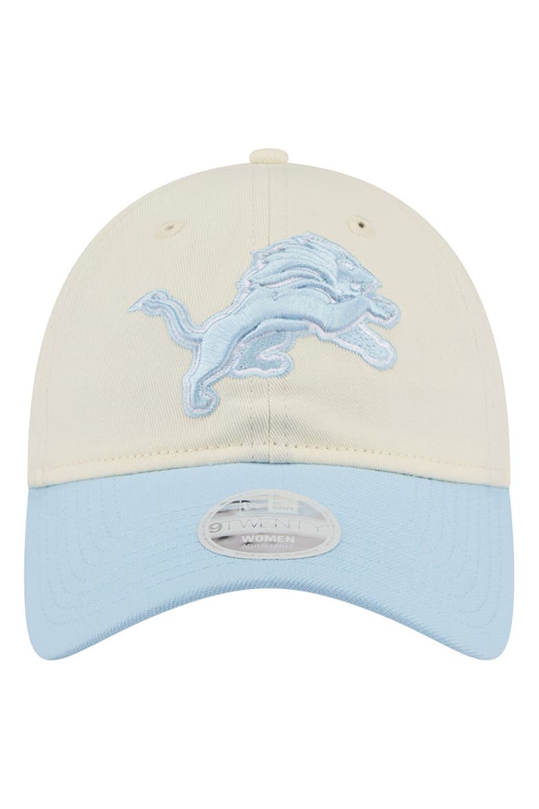 Women's New Era Cream/Coastal Blue Detroit Lions 9TWENTY Adjustable Hat, Alternate, color, Cream