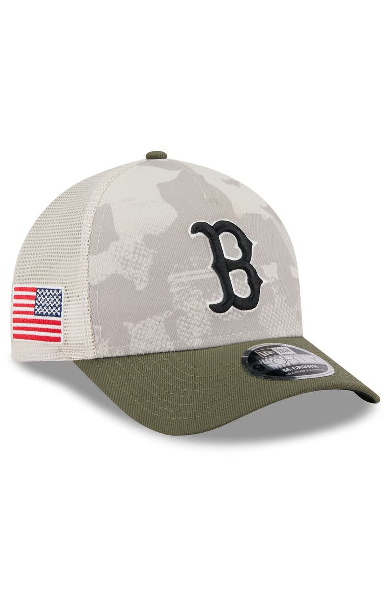 New Era Men's New Era Light Beige/Olive Boston Red Sox 2025 Armed Forces Day 9FORTY M-Crown A-Frame Adjustable Hat, Main, color, Light Beige