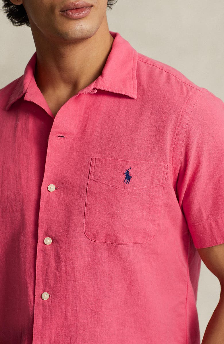 Polo Ralph Lauren Linen Blend Camp Shirt, Alternate, color,