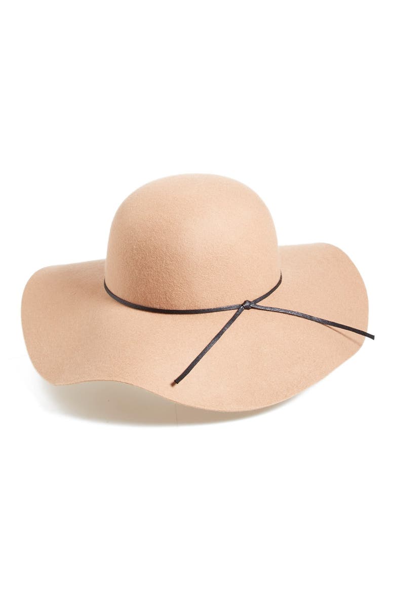 Rope Trim Floppy Felt Hat, Alternate, color, CAMEL