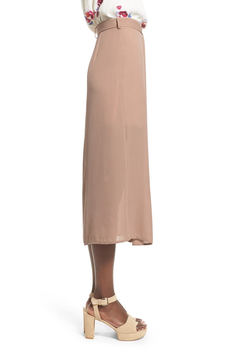 Wrap Front Midi Skirt, Alternate, color, TAN AMPHORA
