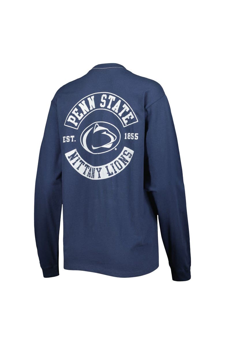 LEAGUE COLLEGIATE WEAR Women's League Collegiate Wear Navy Penn State Nittany Lions Oversized Pocket Long Sleeve T-Shirt, Alternate, color, 