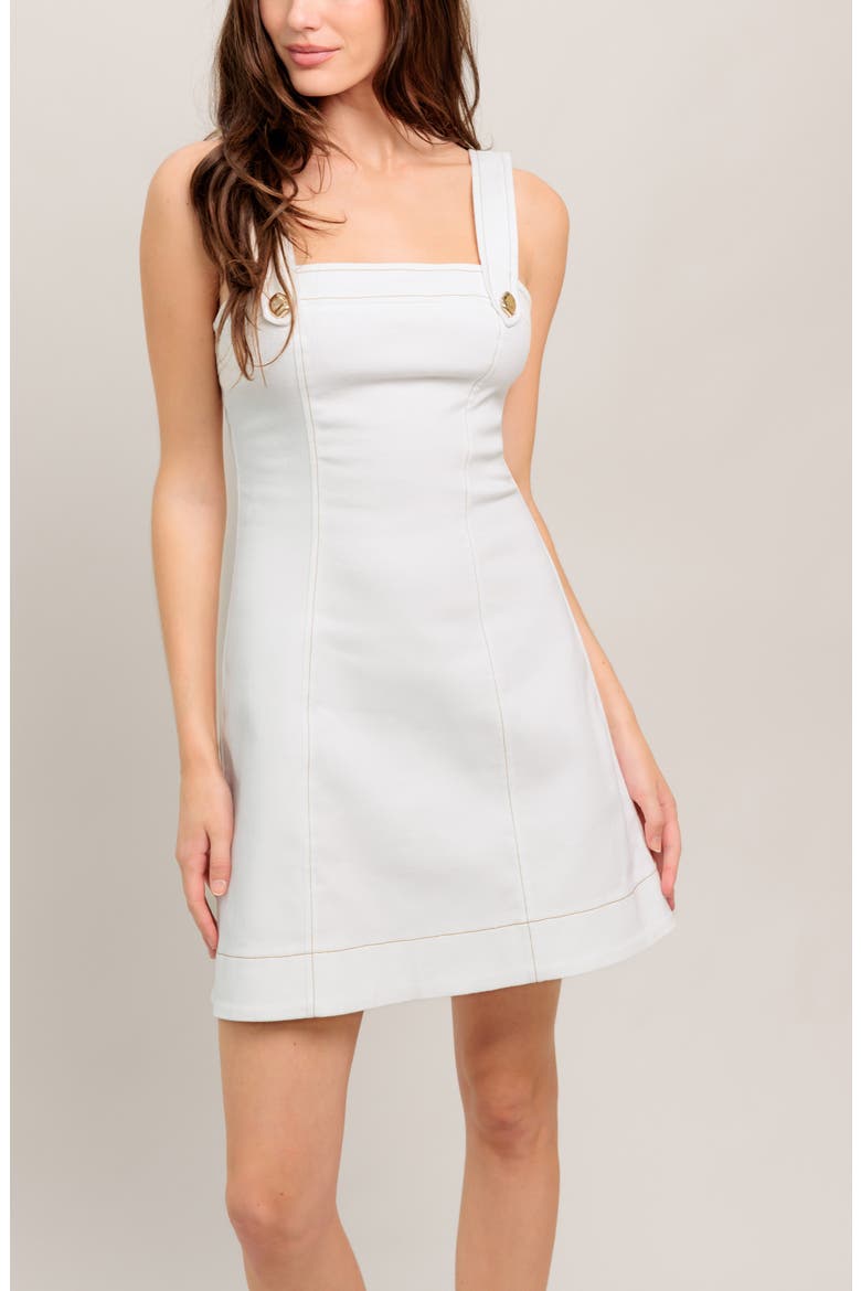 Sleeveless Denim Minidress, Alternate, color, WHITE