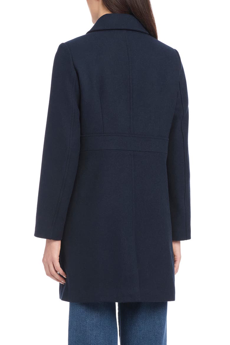 Bib Detail Wool Blend Coat, Alternate, color, PARISIAN NAVY
