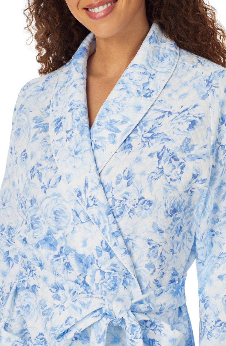 Eileen West Ballet Floral Diamond Quilted Robe, Alternate, color,