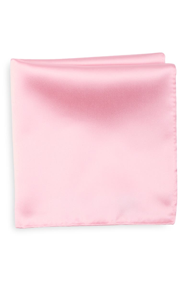 Satin Pocket Square, Main, color, LT. PINK