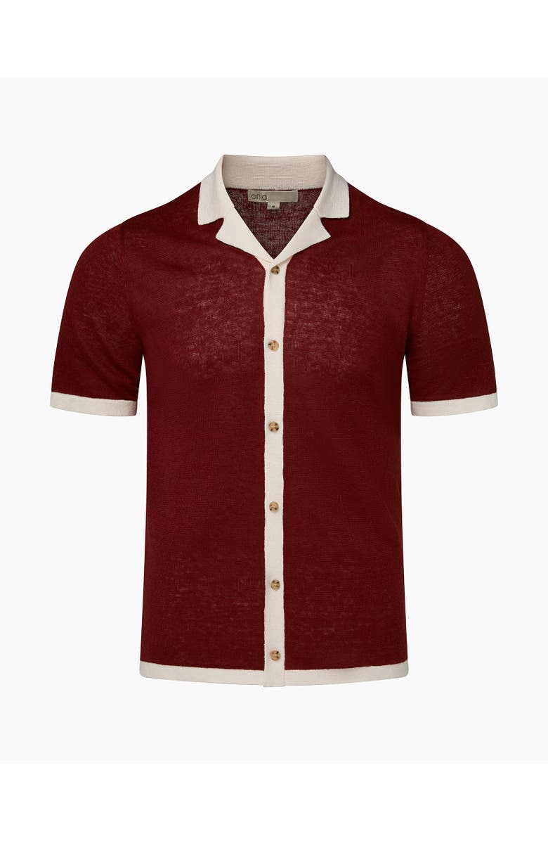 Onia Linen Knit Camp Shirt, Alternate, color, 