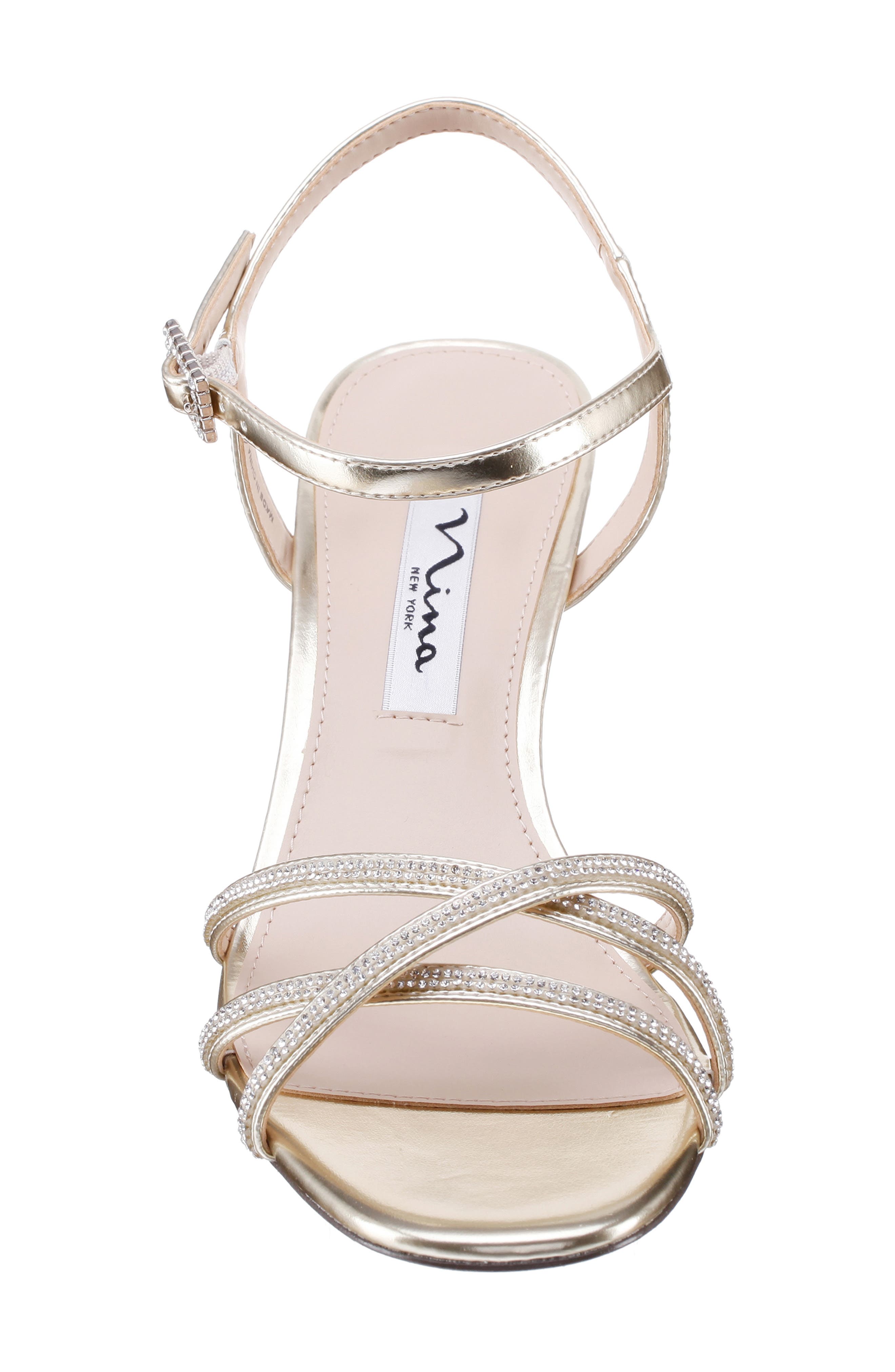 Bobby Embellished Ankle Strap Sandal, Alternate, color, PLATINO