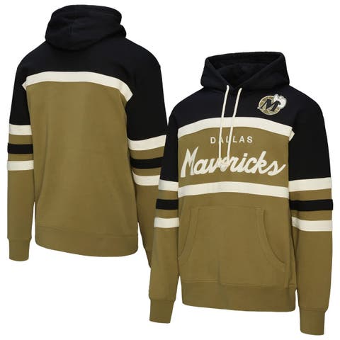 Men's Mitchell & Ness Olive Dallas Mavericks Double Clutch Head Coach Hoodie