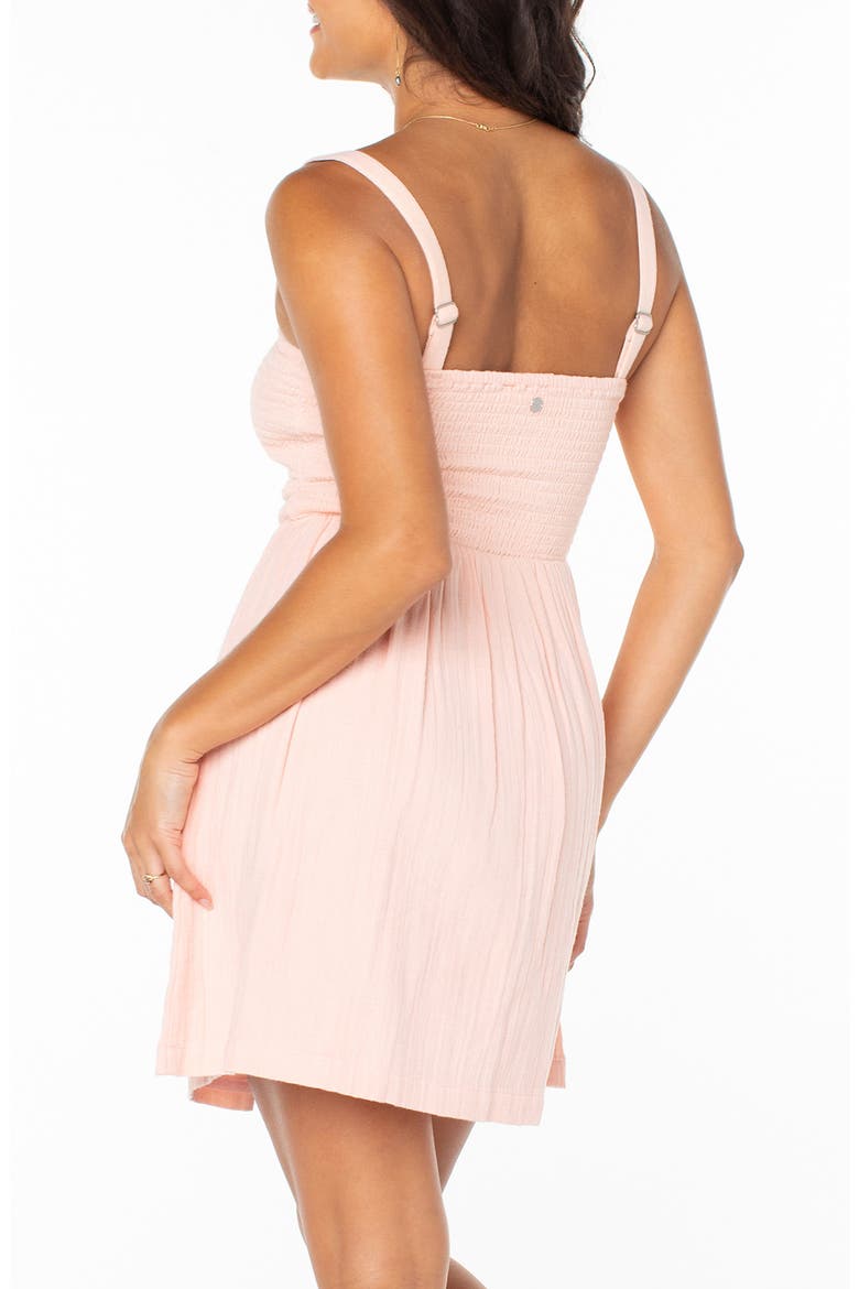 Fling Smocked Keyhole Cotton Mini Sundress, Alternate, color, TROPICAL PEACH