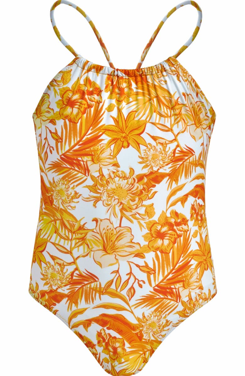 Vilebrequin Kids' Tahiti Flowers One-Piece Swimsuit, Main, color, 