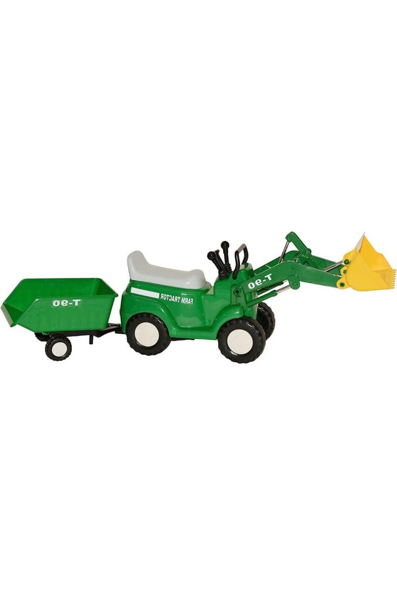 Farm Tractor With Big Scoop And Trailer Ride On, Alternate, color, Multicolored