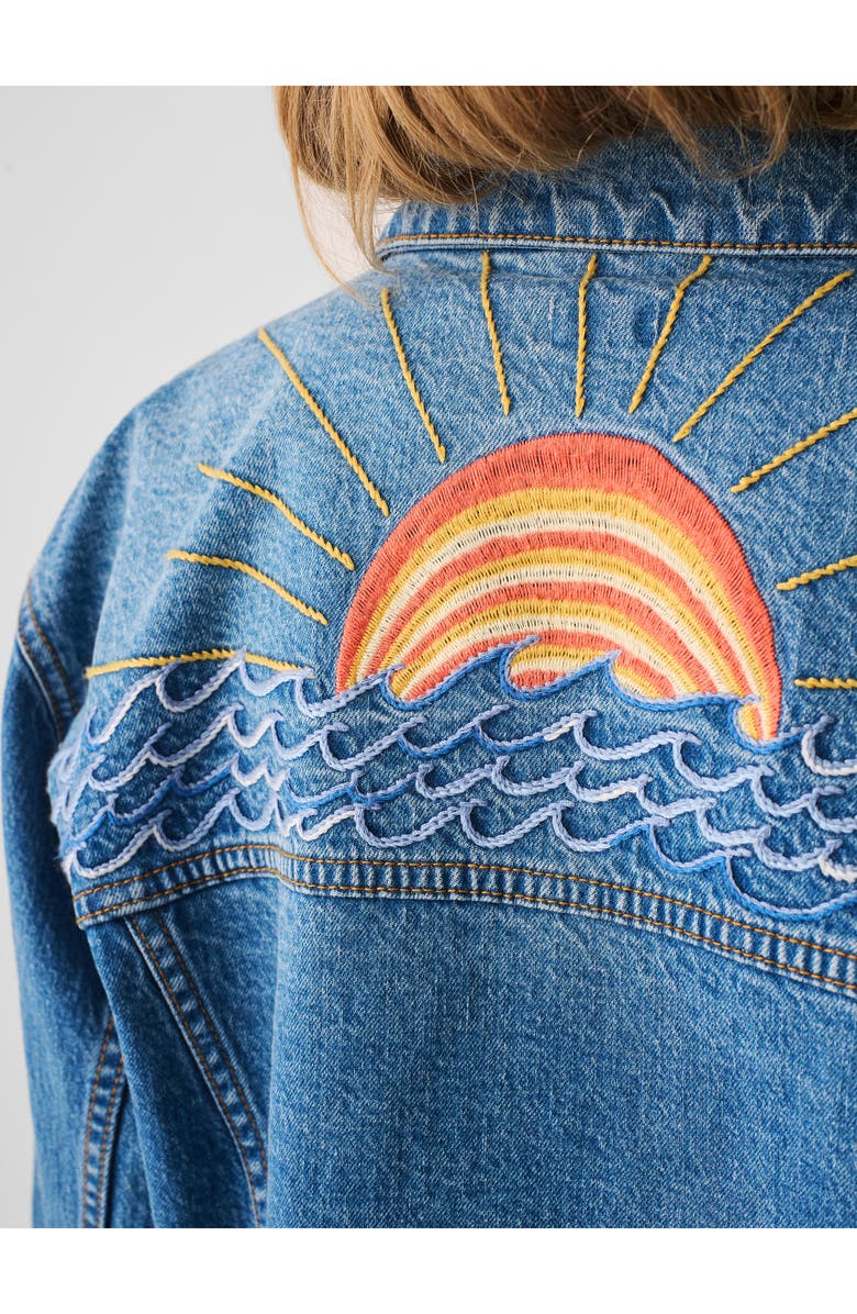 Faherty Sunset Denim Trucker Jacket, Alternate, color, 