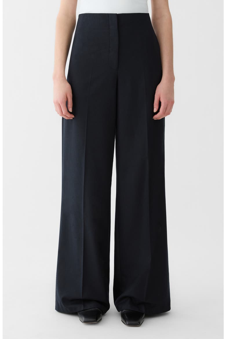 Thames Wide Leg Wool Pants, Main, color, INK