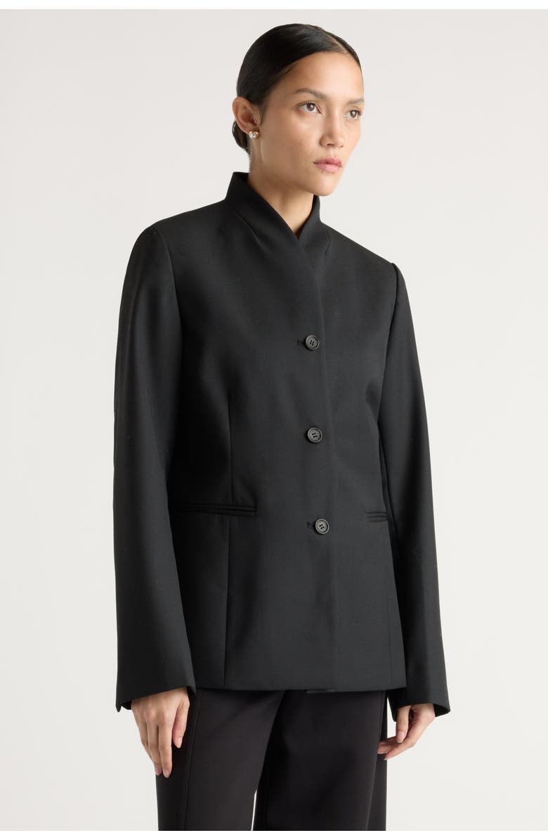 Modern Citizen Myanna Tailored Wool-Blend Blazer, Alternate, color, Black