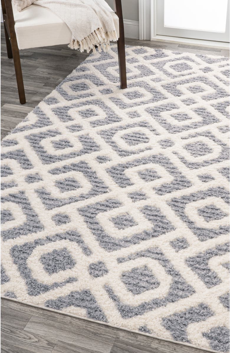 JONATHAN Y Astrid Retro Trellis High-Low Area Rug, Alternate, color, Cream/Gray