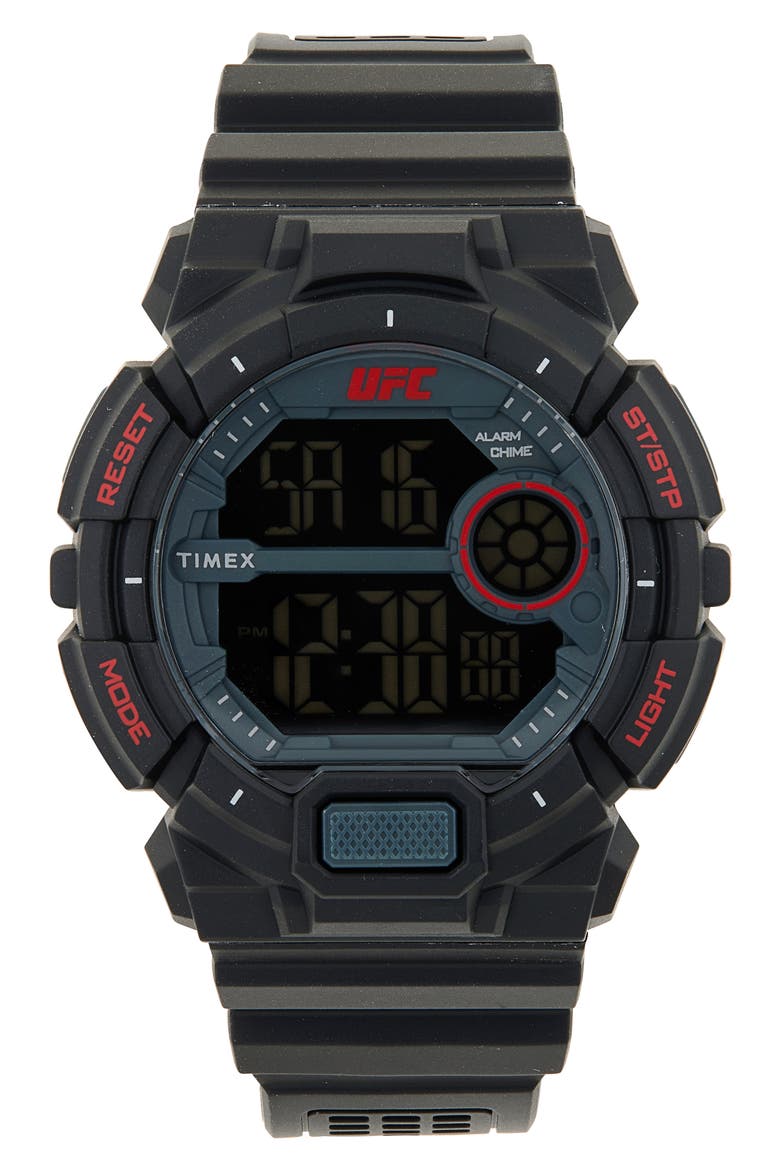 Ufc Color Man Timex® x UFC Striker Silicone Strap Digital Watch, 50mm (Men ...