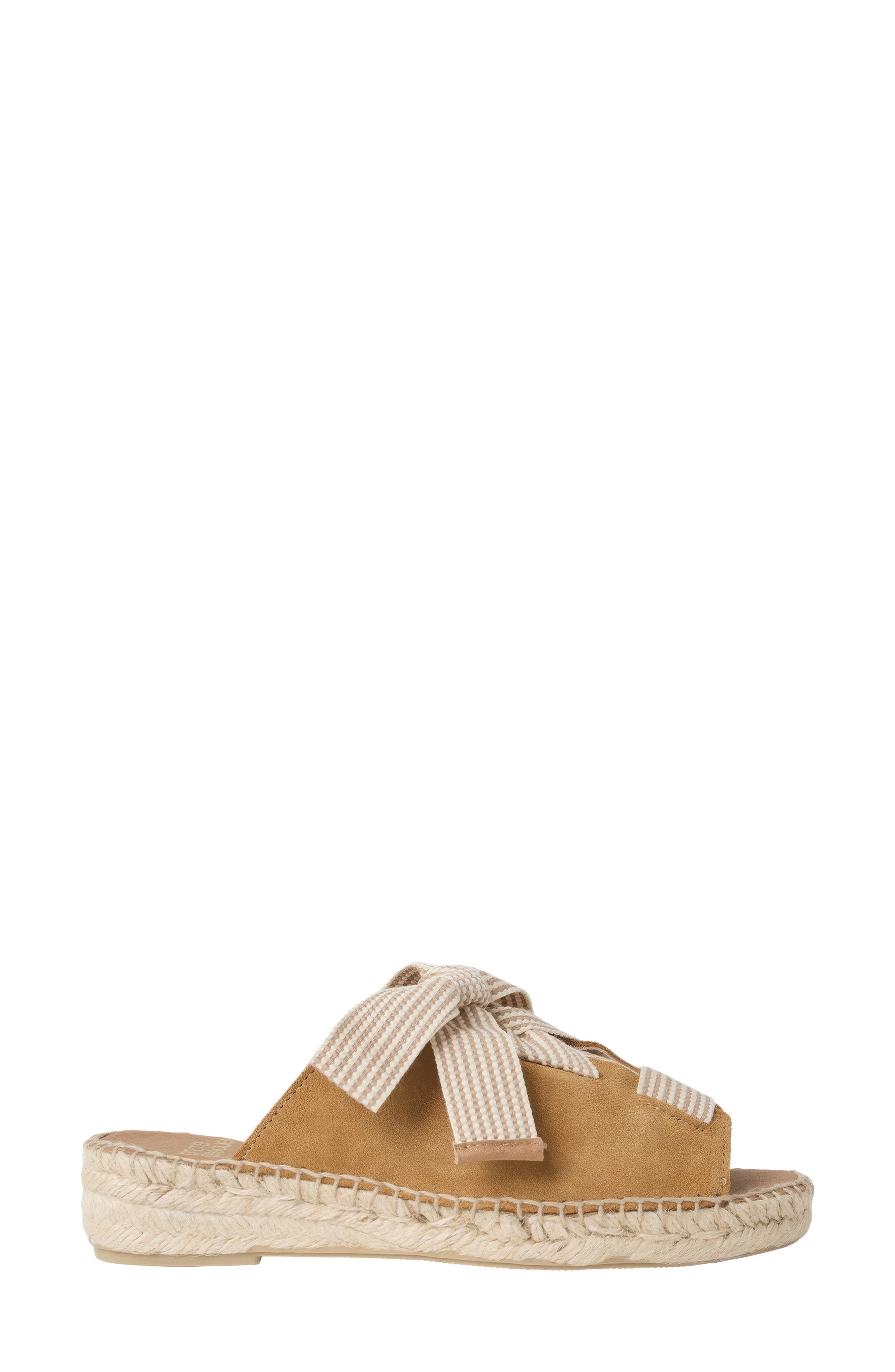 André Assous Cape Espadrille Slide Sandal, Alternate, color, Camel Suede