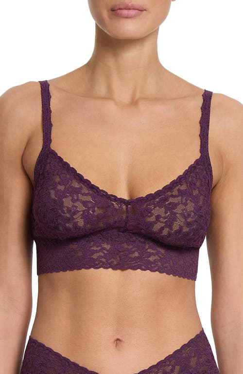 Hanky Panky V-neck Retro Lace Bralette In Purple