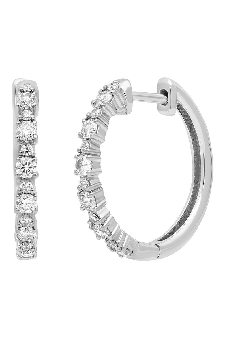 Liroa Diamond Hoop Earrings (Nordstrom Exclusive), Main, color, 18K WHITE GOLD