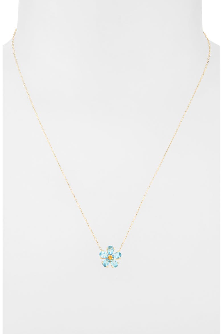 14K Gold Blue Topaz & Citrine Flower Pendant Necklace (Nordstrom Exclusive), Alternate, color, 14K YELLOW GOLD