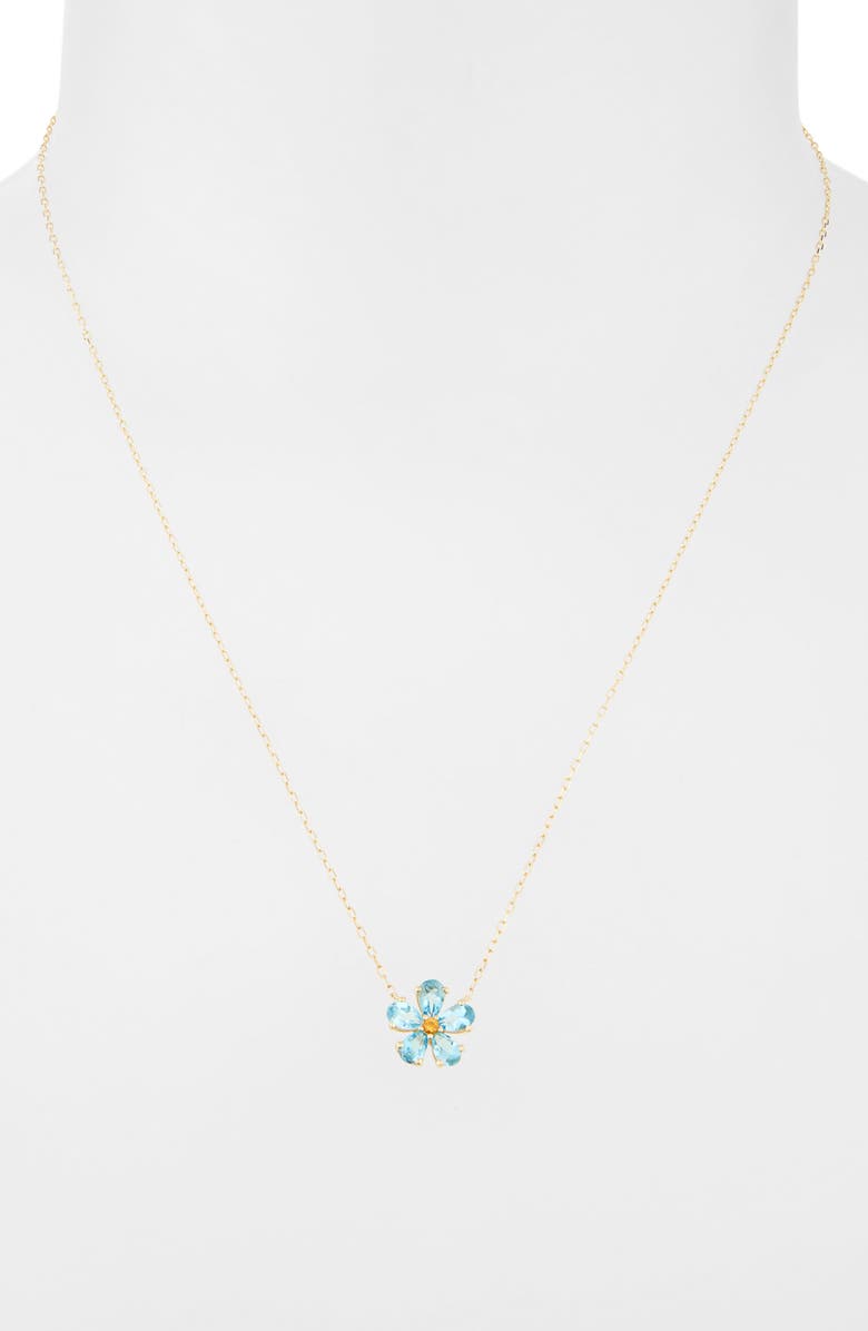 Bony Levy 14K Gold Blue Topaz & Citrine Flower Pendant Necklace, Alternate, color, 