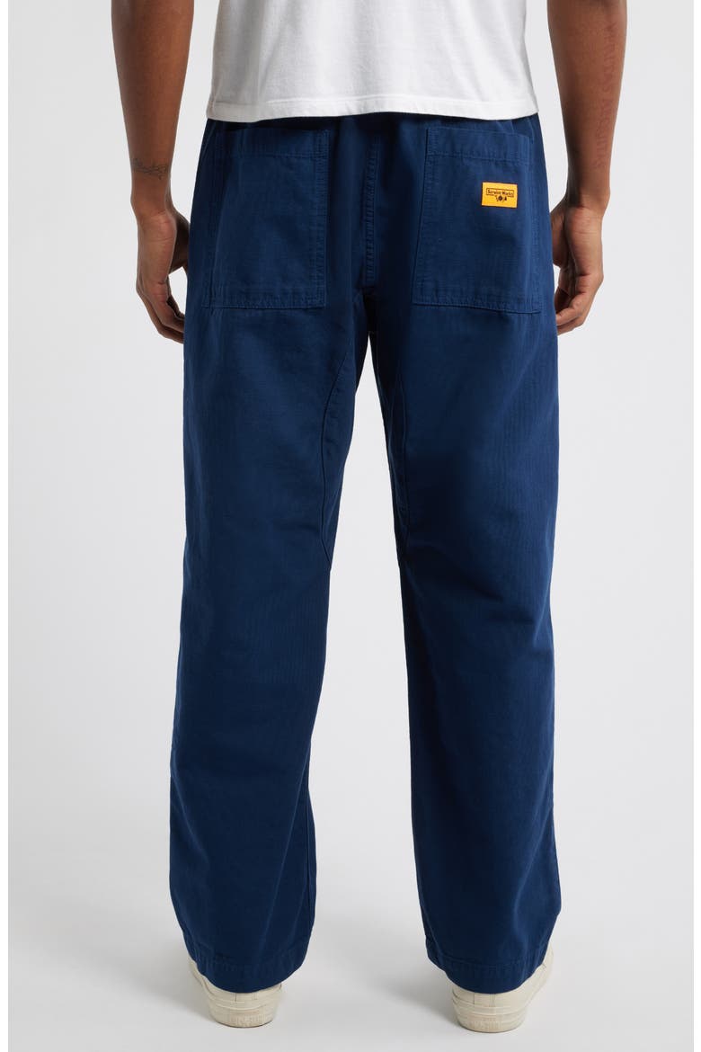 Organic Cotton Canvas Drawstring Chef Pants, Alternate, color, DARK NAVY