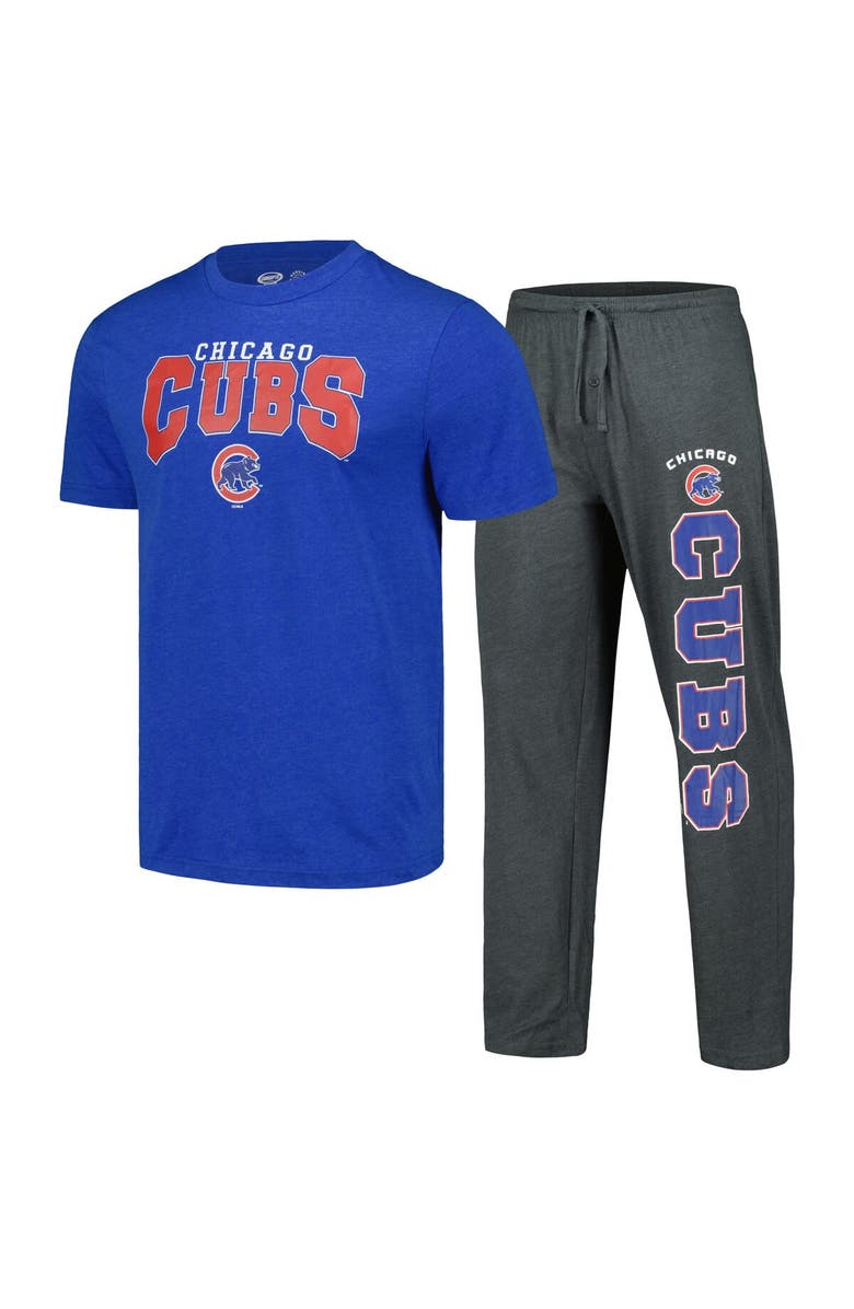 CONCEPTS SPORT Men's Concepts Sport Charcoal/Royal Chicago Cubs Meter T-Shirt & Pants Sleep Set, Alternate, color, 