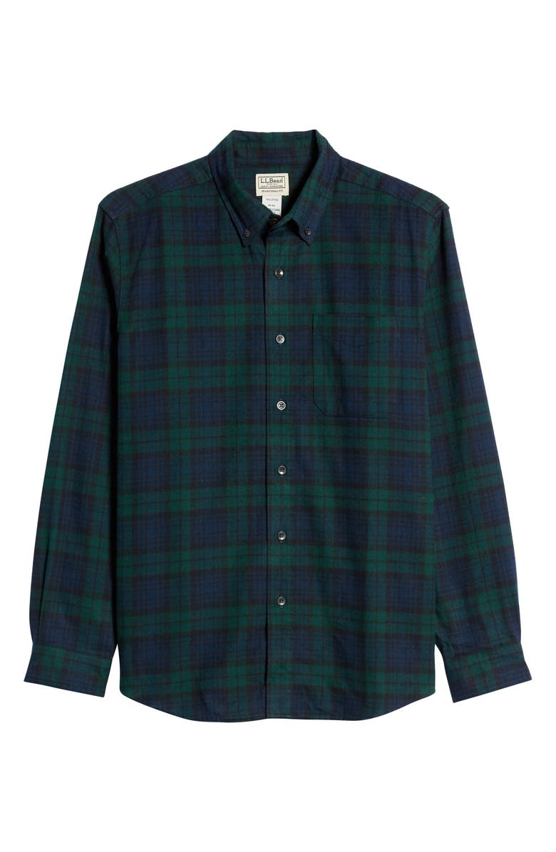 L.L.Bean Men's Traditional Fit Scotch Plaid Button-Down Flannel Shirt, Alternate, color, 