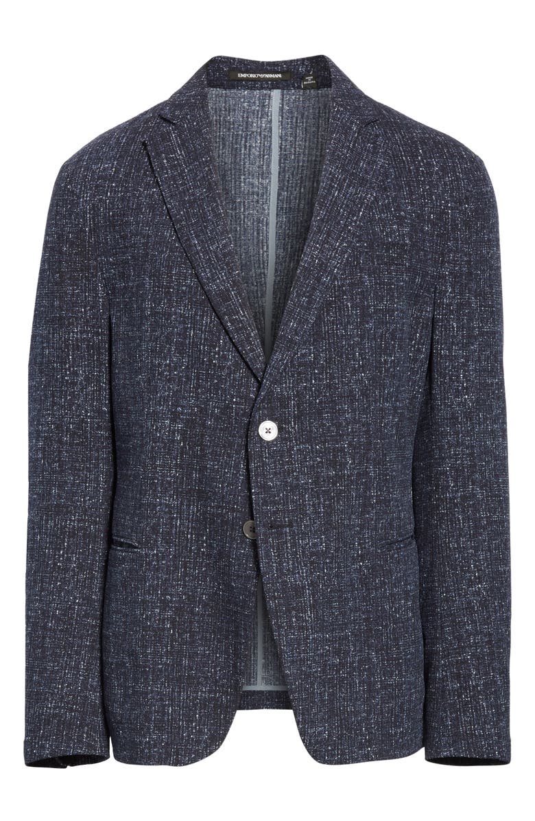 Emporio Armani Trim Fit Seersucker Sport Coat, Alternate, color,