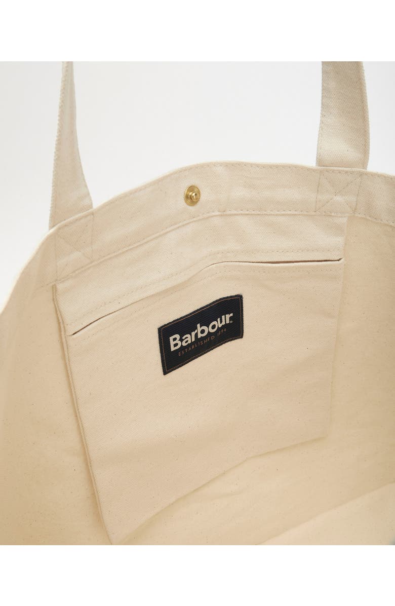 Barbour Script Cotton Canvas Tote, Alternate, color, Red Logo