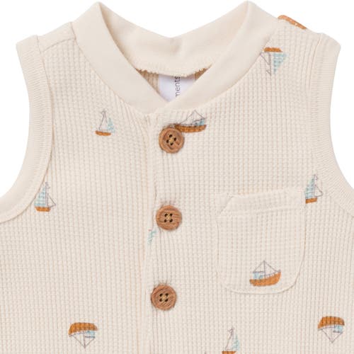Modern Moments™ By Gerber Sleeveless Short Romper In Beige Sailboat