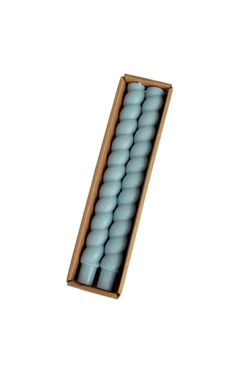 Storied Home Twisted Taper Candles in Box, Blue, Set of 2, Main, color, Blue