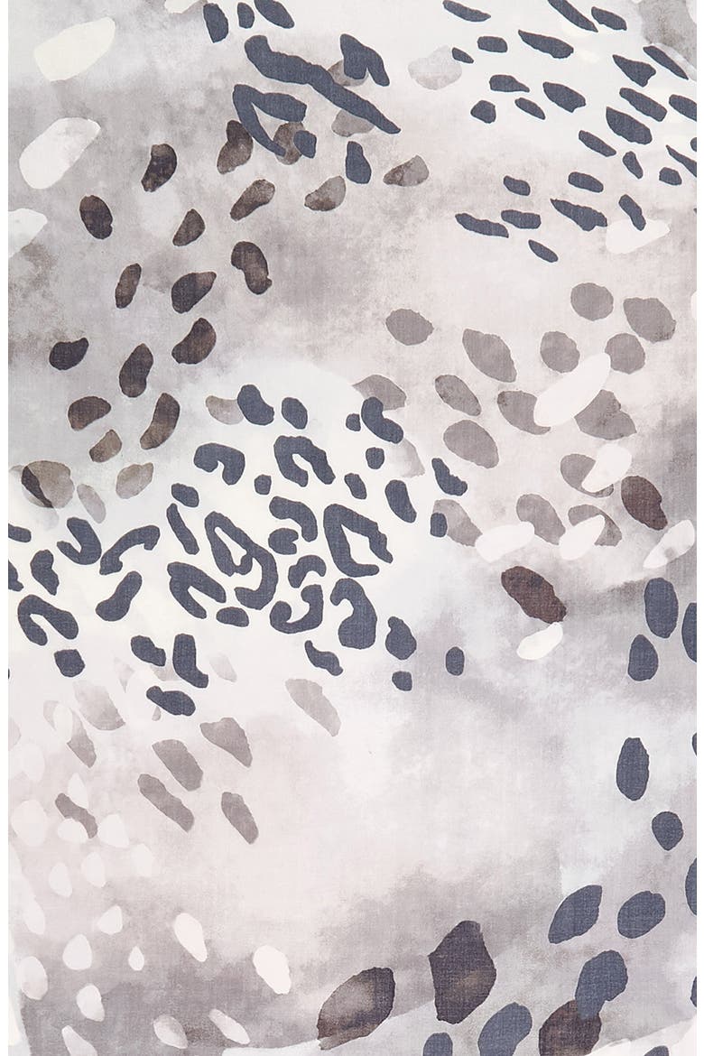 Eyelash Trim Print Cashmere & Silk Wrap, Alternate, color, GREY ANIMAL MARKS