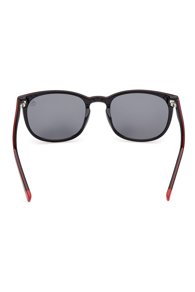 55mm Sunglasses, Alternate, color, SHINY BLACK / SMOKE POLARIZED