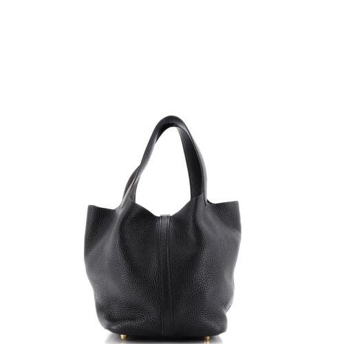Pre-owned Hermes Hermes Picotin Lock Bag Clemence Mm In Black