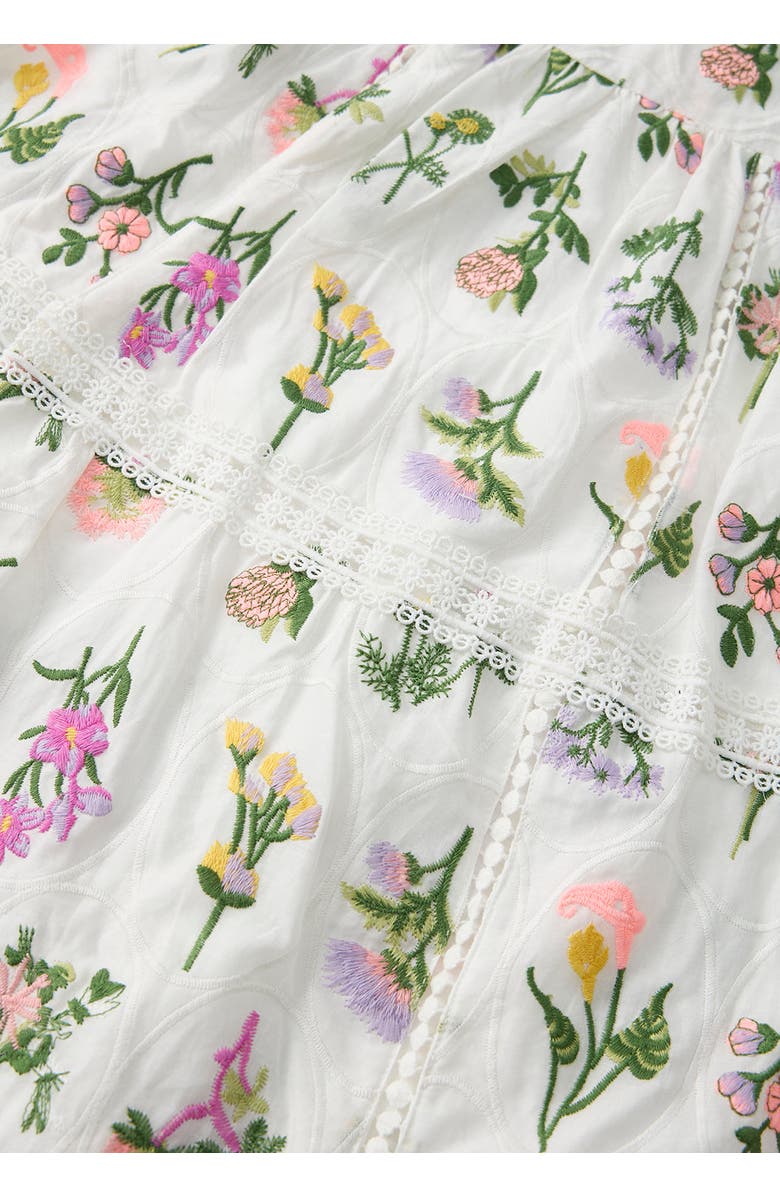 Marlo Kids Emely Frill Embroidered Maxi Dress, Alternate, color, Floral