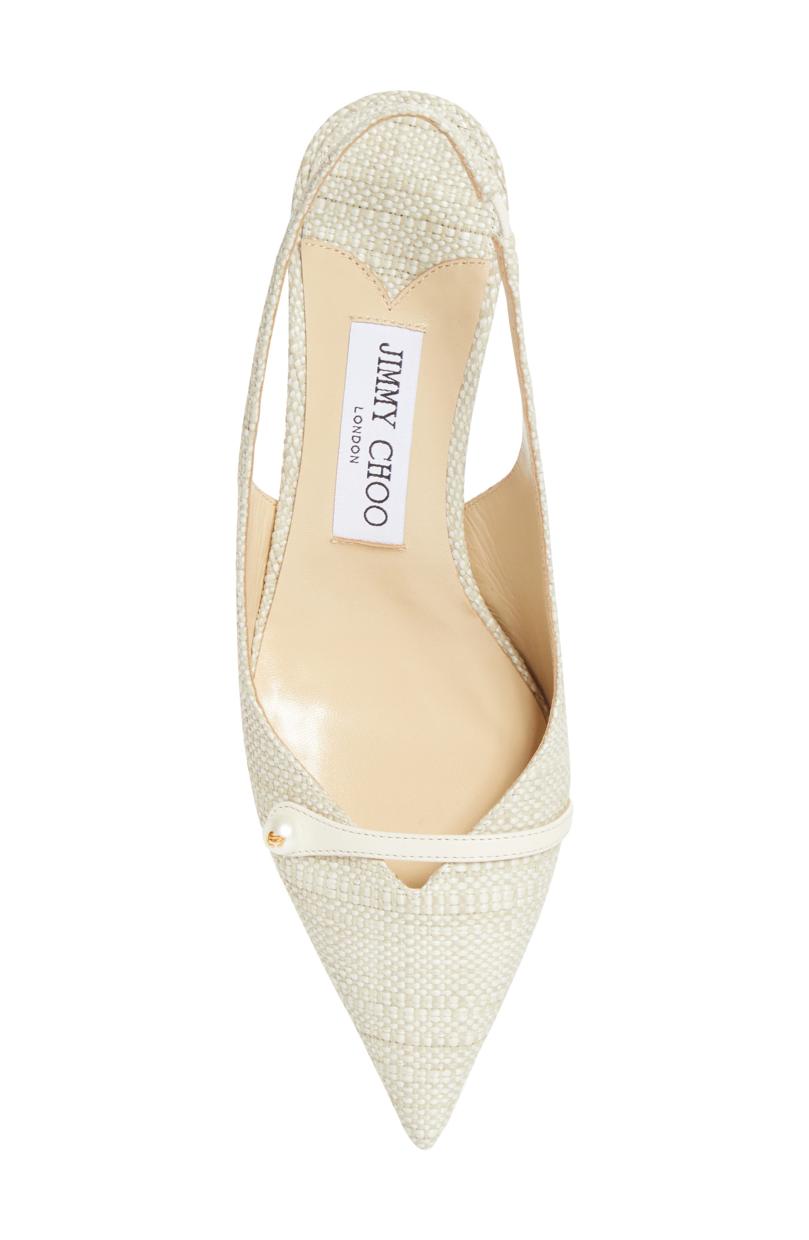 Jimmy Choo Amita Raffia Pointed Toe Slingback Pump, Alternate, color, Natural