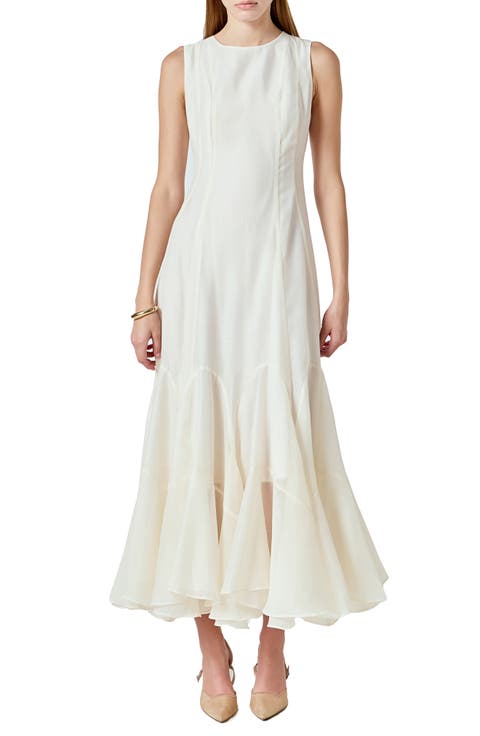 Godet Detail Maxi Dress