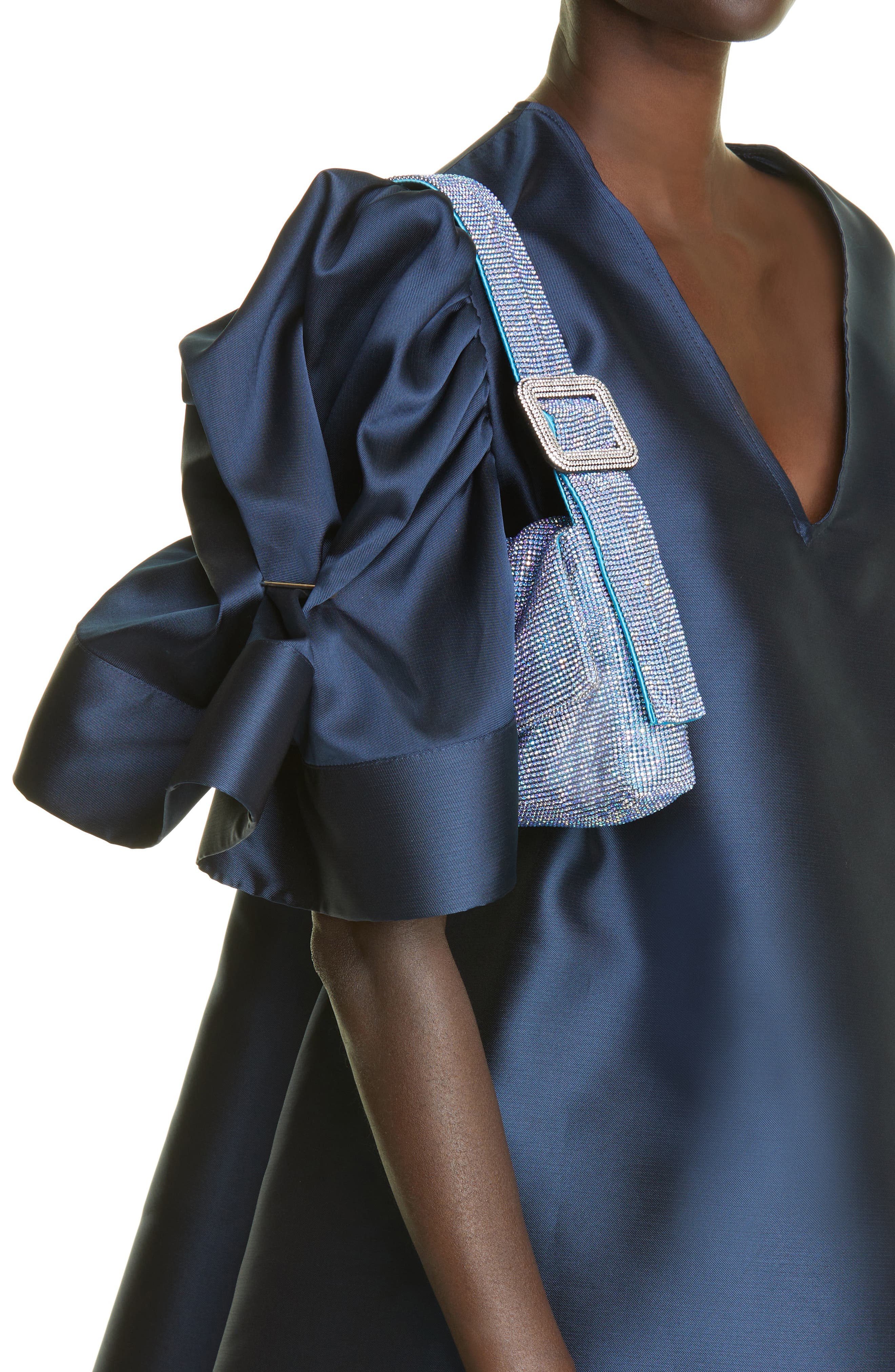 Benedetta Bruzziches Vitty Grande Crystal Mesh Shoulder Bag, Alternate, color, 